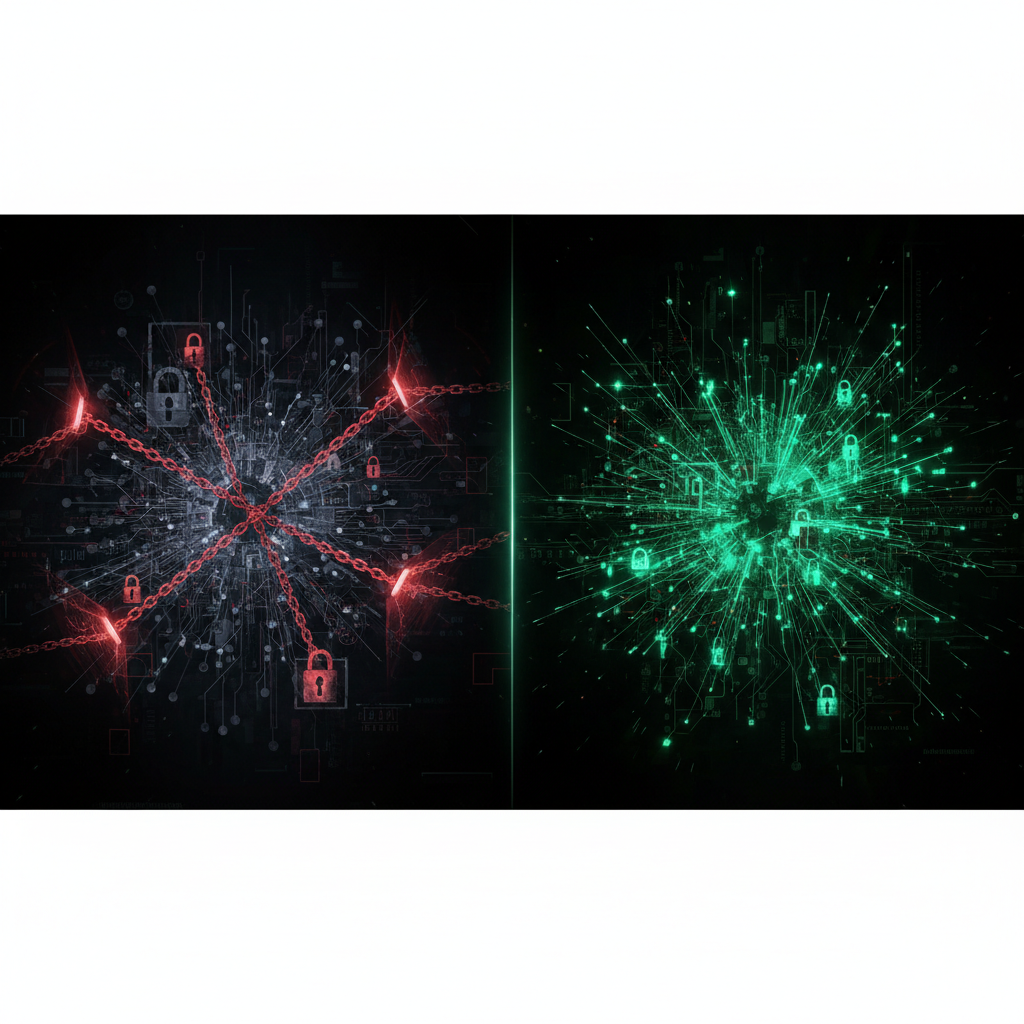 Before and after: constrained AI vs. free AI model comparison