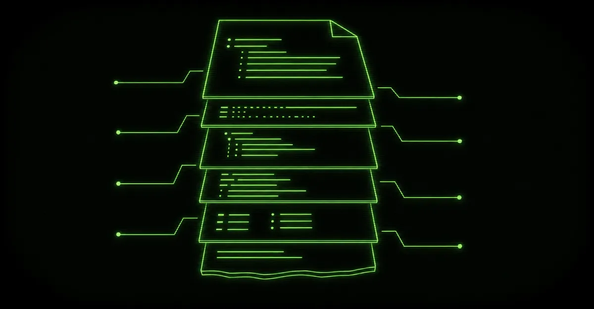 A CLAUDE.md file with its sections annotated like a programming language reference