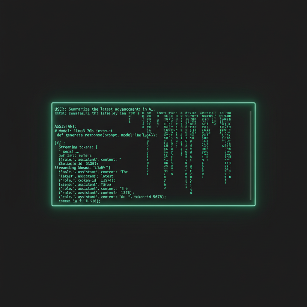 A terminal window showing Ollama model output