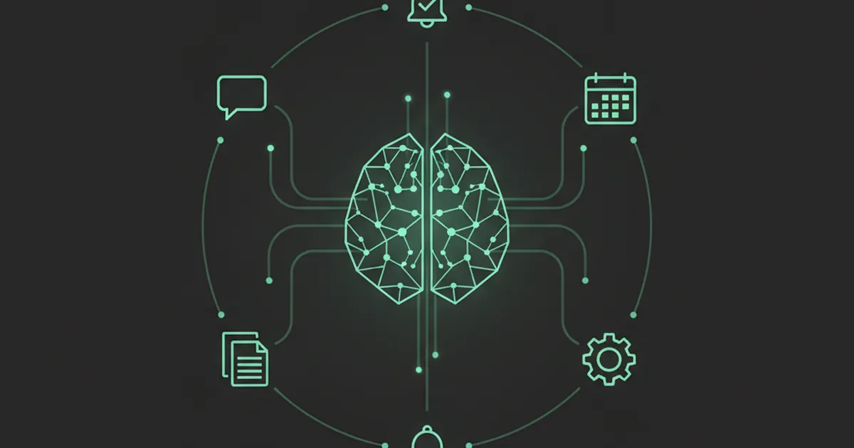 AI brain connected to business tools