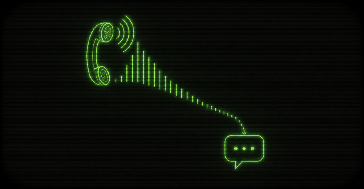 A smartphone showing a missed call rolling to voicemail next to an automatic text reply