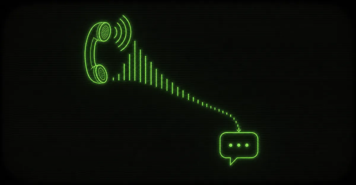 A smartphone showing a missed call rolling to voicemail next to an automatic text reply
