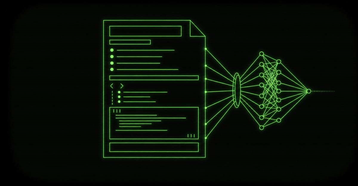 A markdown document being read by a model — the new source code